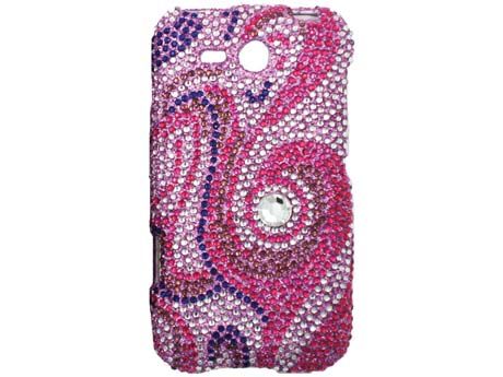 PINK BLING DIAMOND FACEPLATE CASE COVER HTC FREESTYLE  