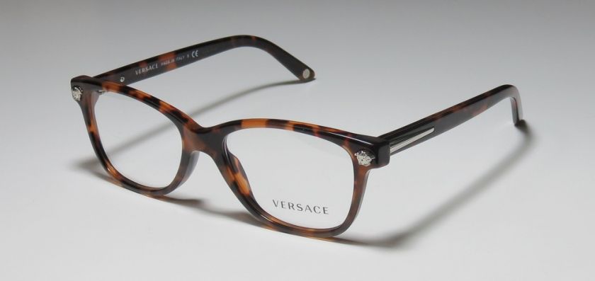 NEW VERSACE 3153 51 16 135 HAVANA WAYFARER RX ABLE EYEGLASS/GLASSES 