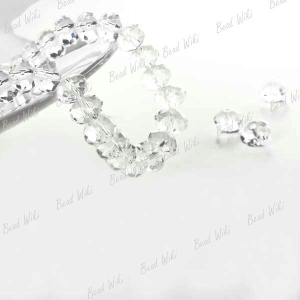 72 Loose Faceted Cut Rondelle Clear Crystal Glass Beads 8×6mm CR013 