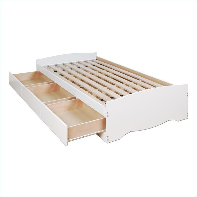 Prepac Monterey White Twin Platform Storage Bed 772398510859  