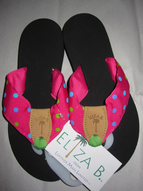 Eliza B Flip Flops Hot Pink Confetti Dots  