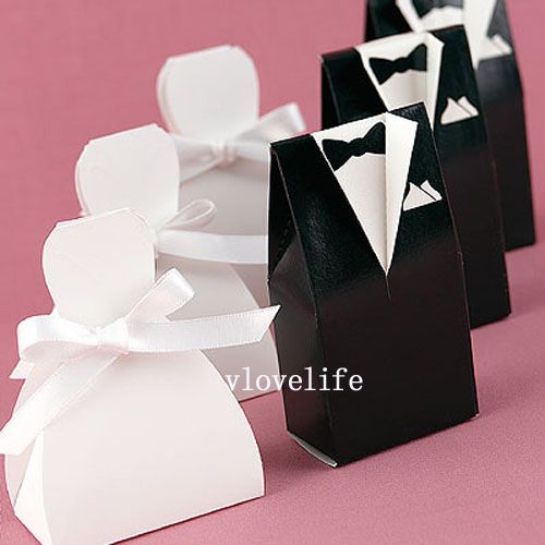 40 Tuxedo Wedding Dress Gown Favor Boxes Gift Boxes  