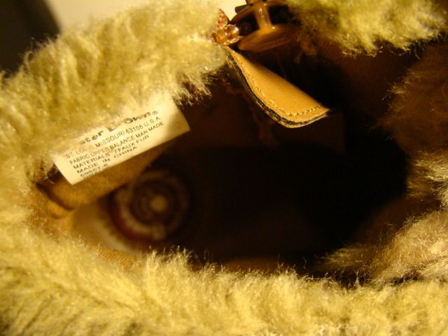 BUSTER BROWN SIZE 12 FAUX FUR BROWN BOOTS SIDE ZIP ANKLE  