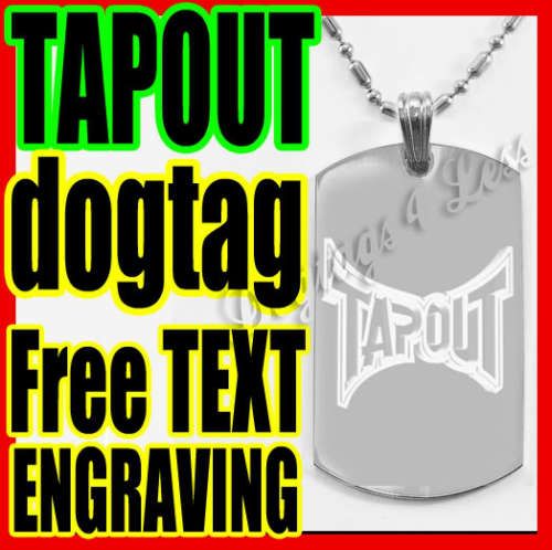 TAPOUT MMA UFC LOGO Military ID Dog Tag Necklace  