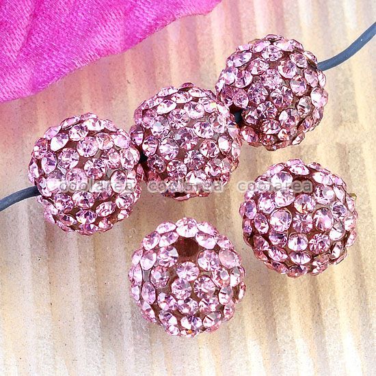 10/20pc 10mm Crystal Rhinestone Disco Ball Resin Loose Spacer Beads 