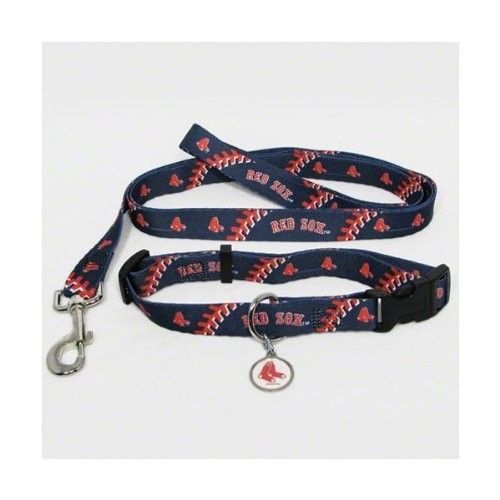 BOSTON RED SOX Dog Collar & Leash ID Tag Pet Set MLB Licensed  