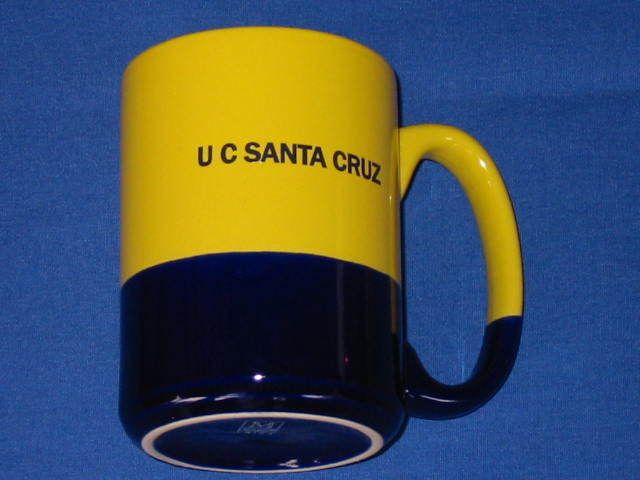 UC Santa Cruz College Coffee Mug Cup Blue & Yellow University CA Santa 