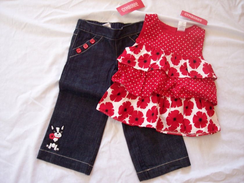 NWT Girls Gymboree Poppy shirt & jeans 18 24 months 2 3  