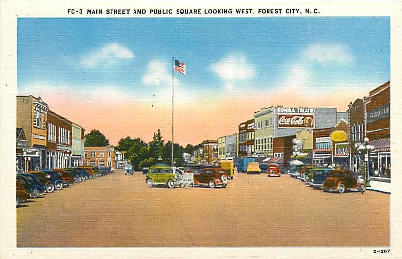 NC FOREST CITY MAIN ST PUBLIC SQUARE VERY EARLY T15211  