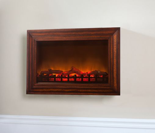 Electric Indoor Wall Mount Wood Fireplace Space Heater  